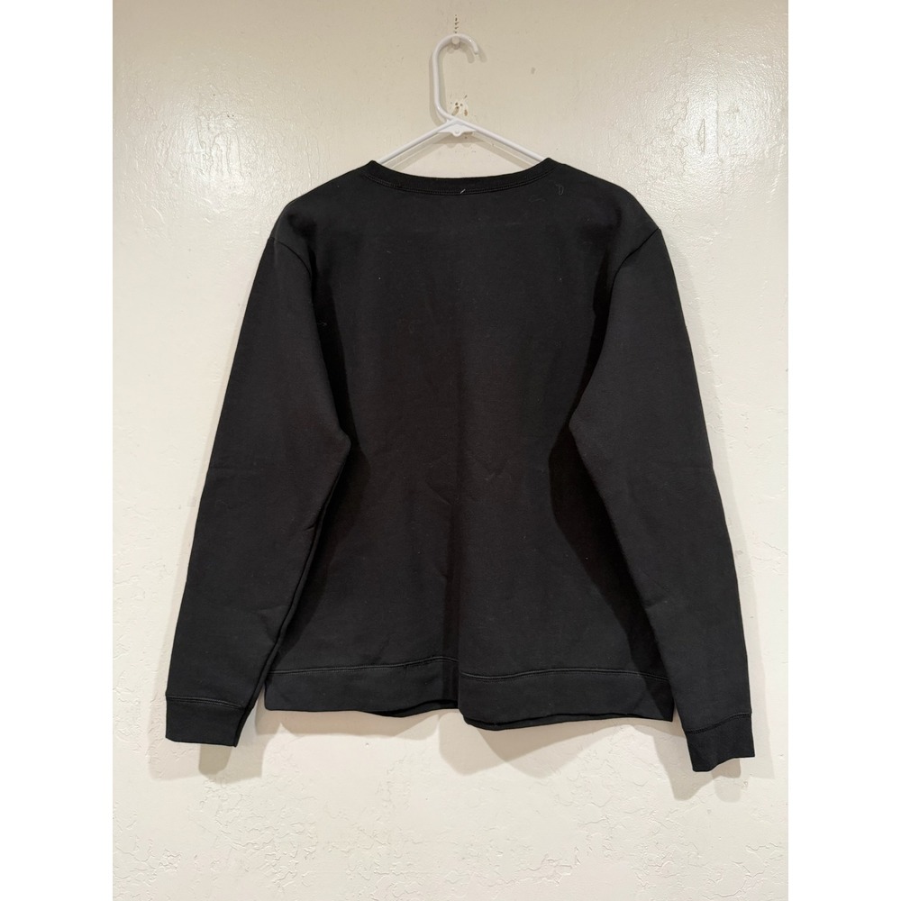 Hanes Premium EcoSmart Fleece Sweatshirt Mens Large Black Crewneck P0001 - Picture 3 of 6